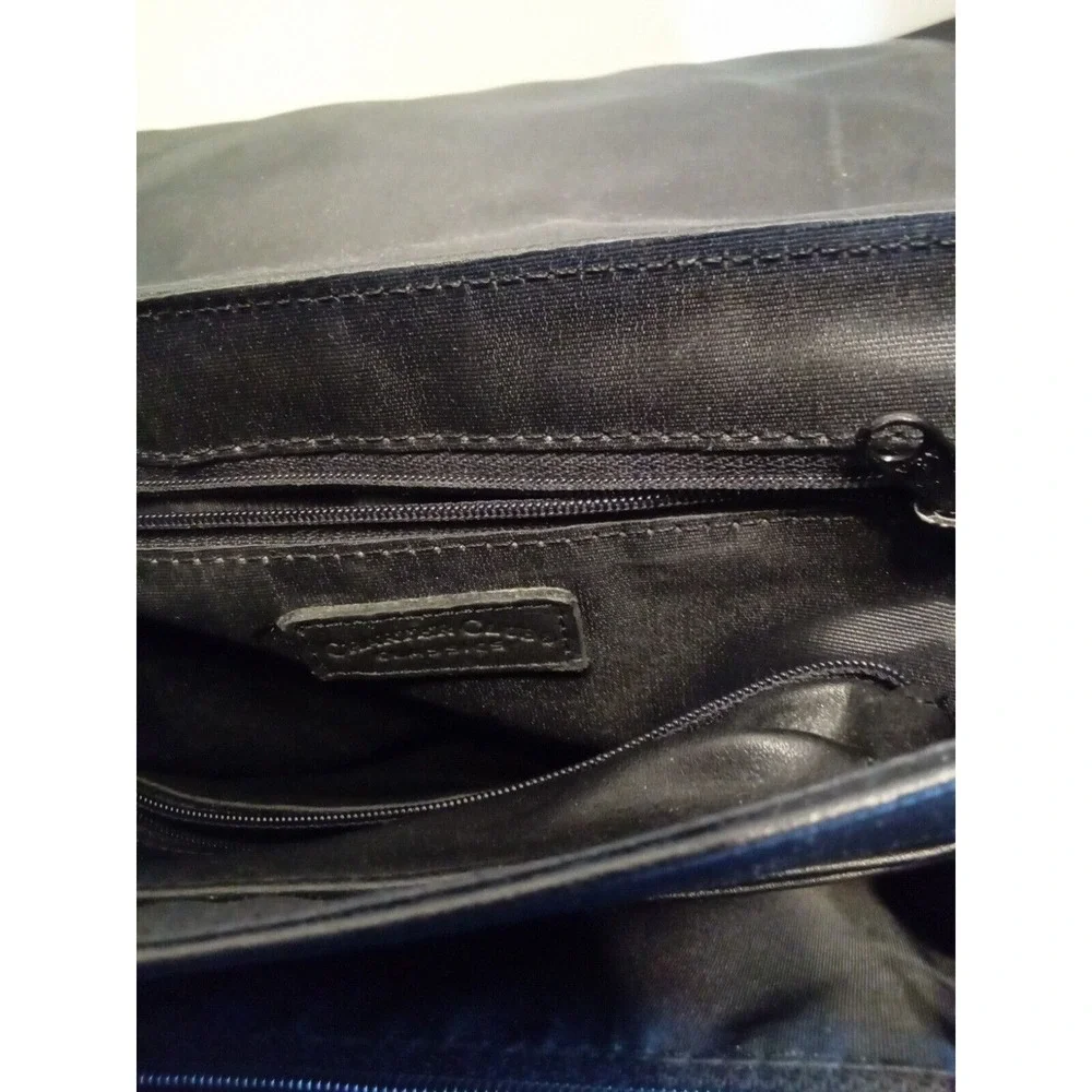 Charter Club Classics Navy Blue Leather Crossbody Bag‎ Cutout Handle Handbag